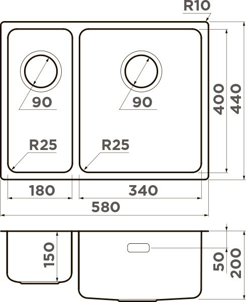 Комплект Мойка Omoikiri TADZAVA 58-2-U/IF R + Смеситель Hansgrohe Talis S 32841000