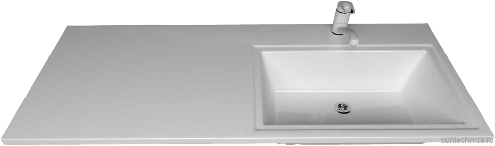 Тумба с раковиной Aquanet Вега 120 R напольная, под стиральную машину, белая глянцевая