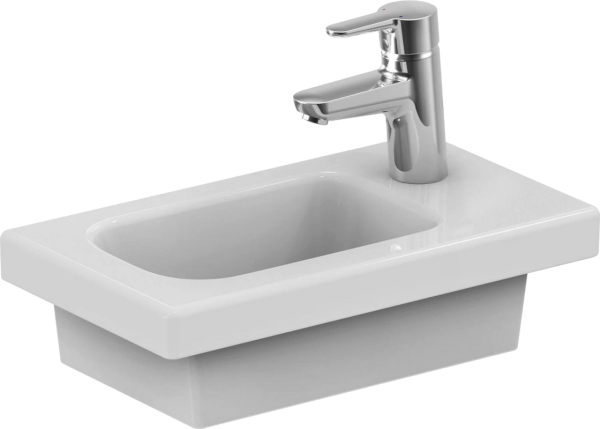 Раковина маленькая в туалет Ideal Standard Connect space 45 R матовая белая, прямоугольная, фаянс