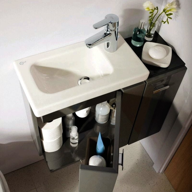 Раковина маленькая в туалет Ideal Standard Connect space 45 R матовая белая, прямоугольная, фаянс