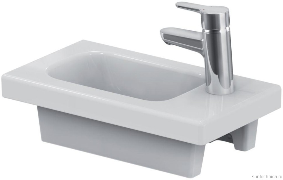 Раковина маленькая в туалет Ideal Standard Connect space 45 R матовая белая, прямоугольная, фаянс