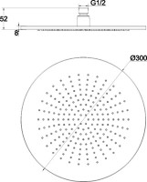 Верхний душ WHITECROSS Y Y1300GM оружейная сталь