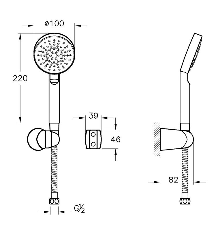 Душевой комплект VitrA A49307EXP С ВНУТРЕННЕЙ ЧАСТЬЮ, хром