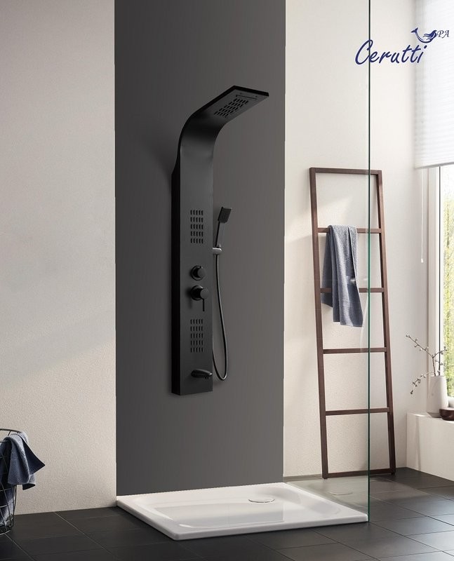 Душевая панель Ceruttispa Virginia BK CT9989 матовая черная
