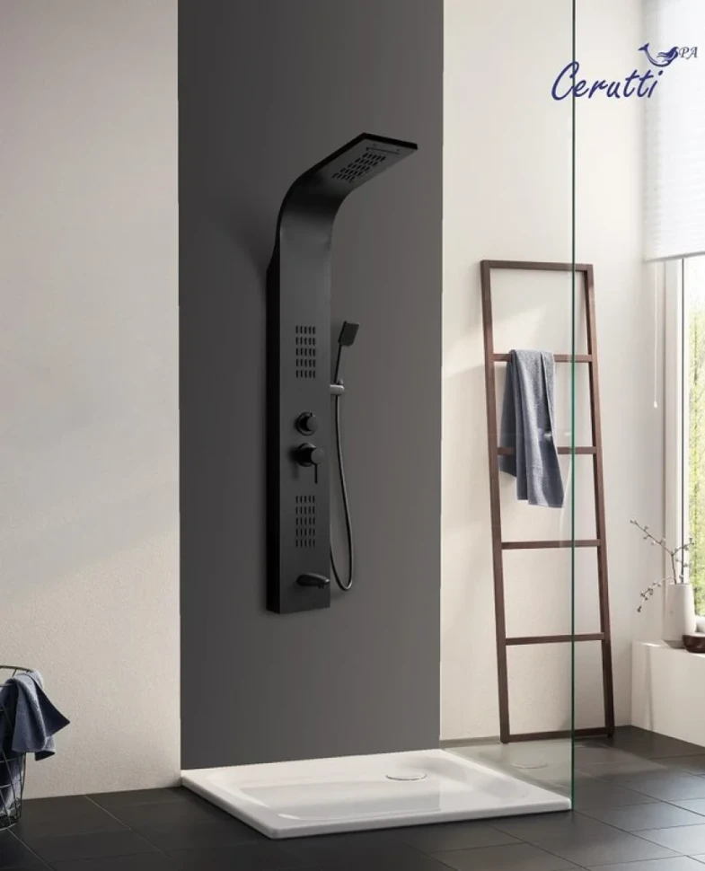 Душевая панель Ceruttispa Virginia BK CT9989 матовая черная