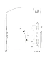 Душевая панель Ceruttispa Virginia BK CT9989 матовая черная