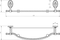 Полка Migliore Edera 16946 золото