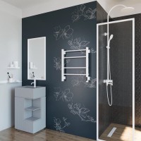 Полотенцесушитель электрический Grota Costa 530х600 RAL9016 EL 60x55 см, подключение справа, слева, скрытое подключение справа, матовый белый, лесенка, из стали