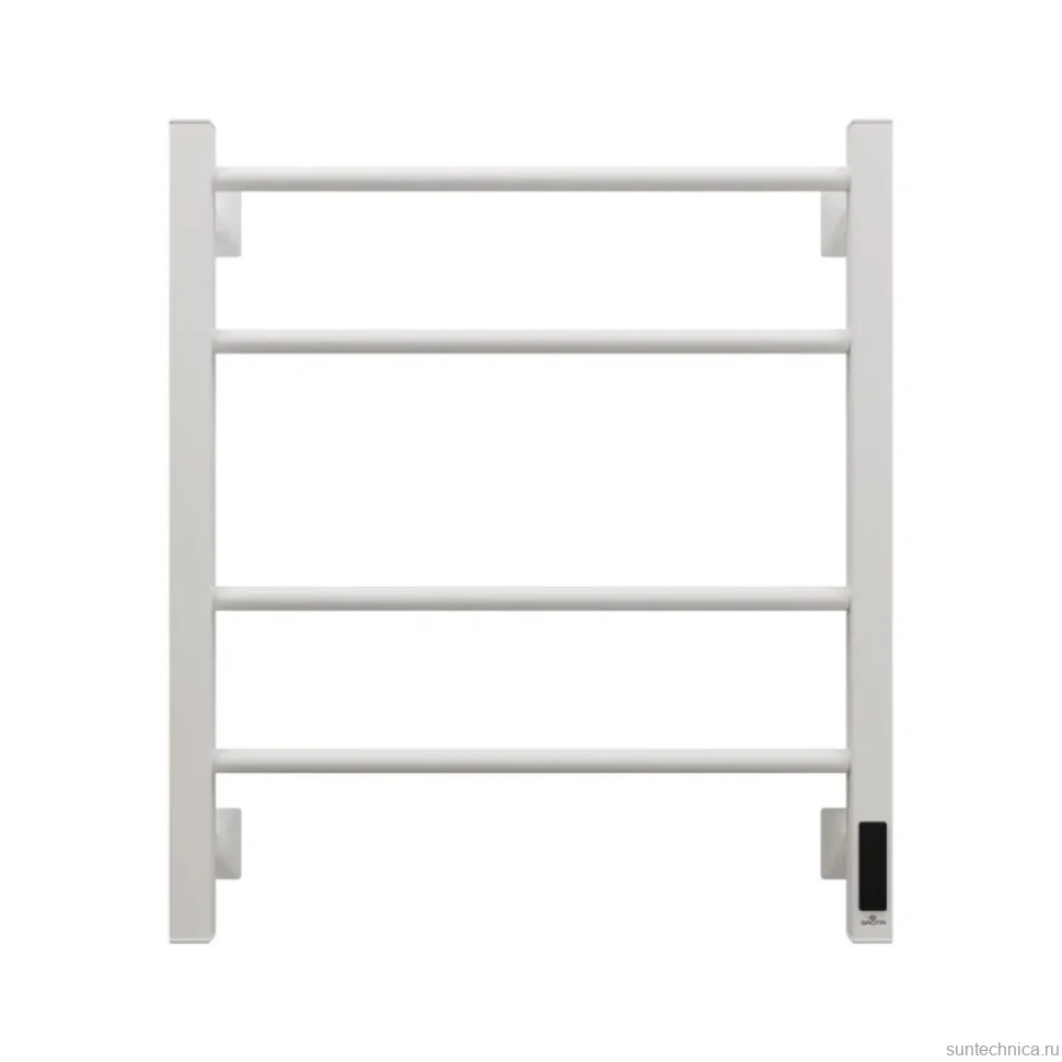 Полотенцесушитель электрический Grota Costa 530х600 RAL9016 EL 60x55 см, подключение справа, слева, скрытое подключение справа, матовый белый, лесенка, из стали