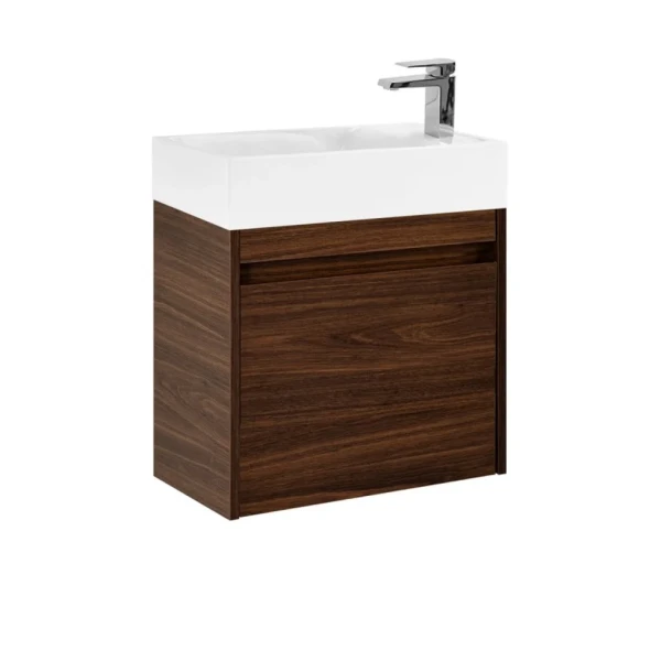Тумба с раковиной Art&Max Family-M 50 подвесная, bourbon oak, с дверцей