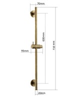 Душевая штанга Boheme Uno 420-BRB brushed bronze Душевая штанга Boheme Uno 420-BRB brushed bronze