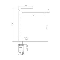 Смеситель для раковины высокий Raglo R10.15.09, графит