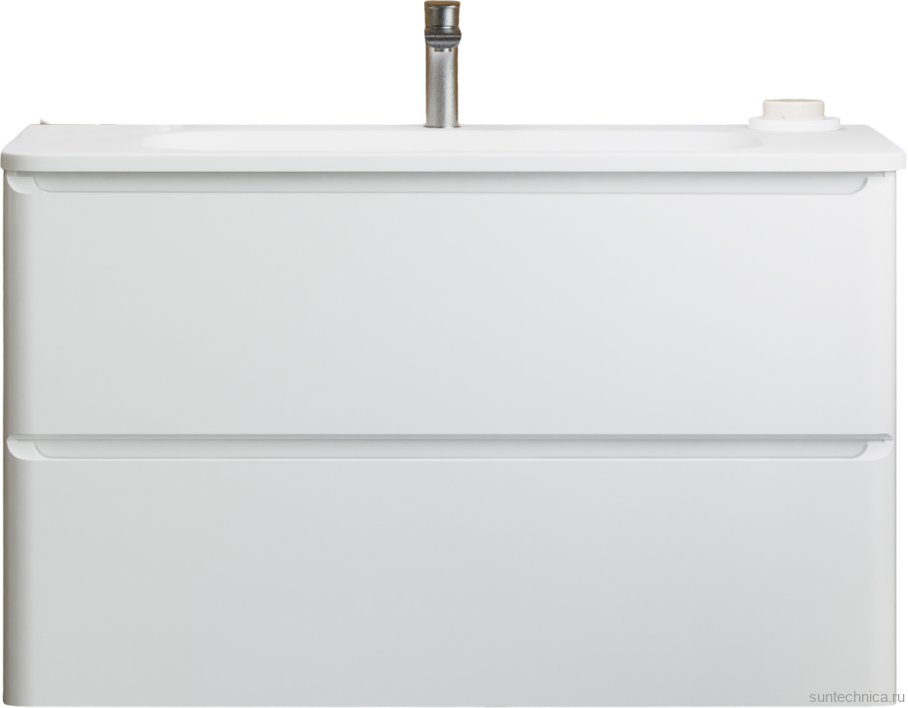 Тумба с раковиной Art&Max Sanremo 100 подвесная, 2 ящика, белая глянцевая