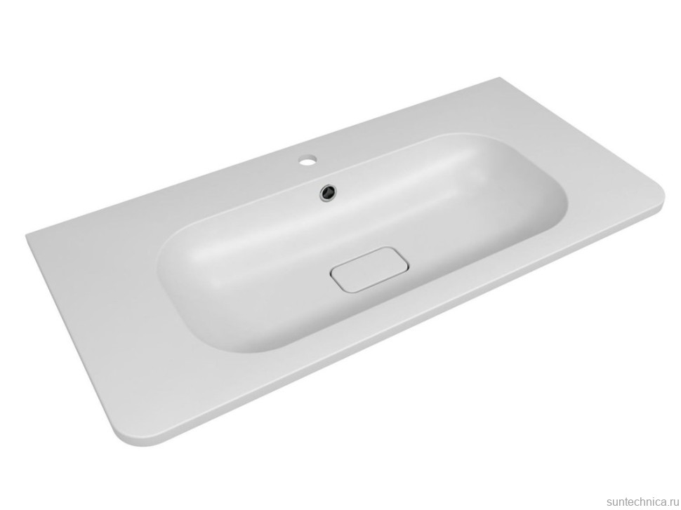 Тумба с раковиной Art&Max Sanremo 100 подвесная, 2 ящика, белая глянцевая