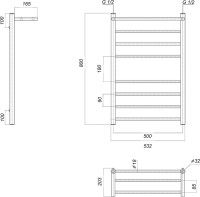 Полотенцесушитель водяной Domoterm Медея сп П8 50x80 хром