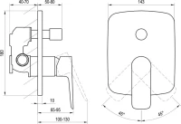 Душевой комплект Ravak Flat FL 090.21BL С ВНУТРЕННЕЙ ЧАСТЬЮ, матовый черный