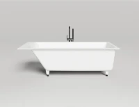 Ванна из искусственного камня Salini Cascata S-Sense 180x80 см, встраиваемая, матовая белая, на ножках