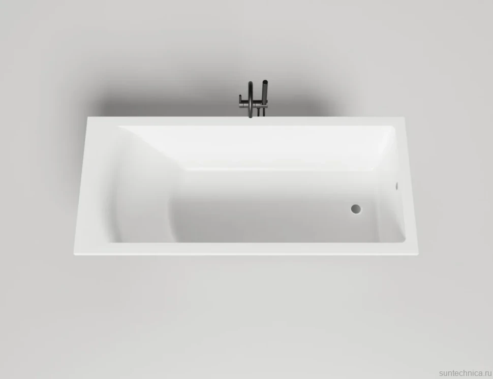 Ванна из искусственного камня Salini Cascata S-Sense 180x80 см, встраиваемая, матовая белая, на ножках