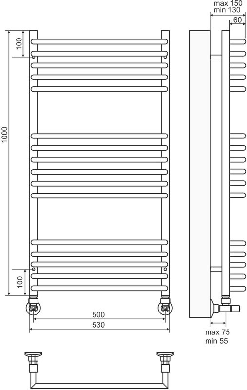 Полотенцесушитель водяной Terminus Арт П16 0 500х100