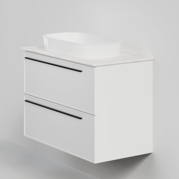 Тумба под раковину со столешницей La Fenice Elba Twin 90 подвесная, bianca, столешница белый мрамор