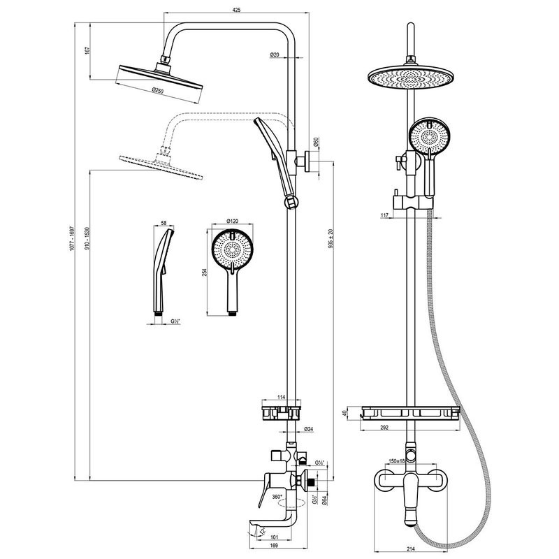 Душевая стойка Lemark LM11362C
