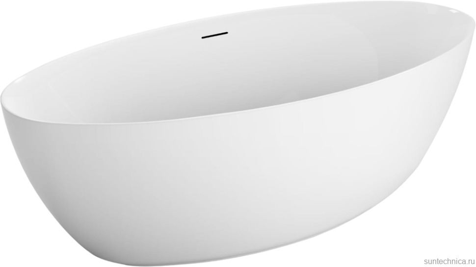Акриловая ванна BelBagno BB707-1860-880 185x90 см, отдельностоящая, белая, овальная, на ножках, со сливом-переливом, с донным клапаном