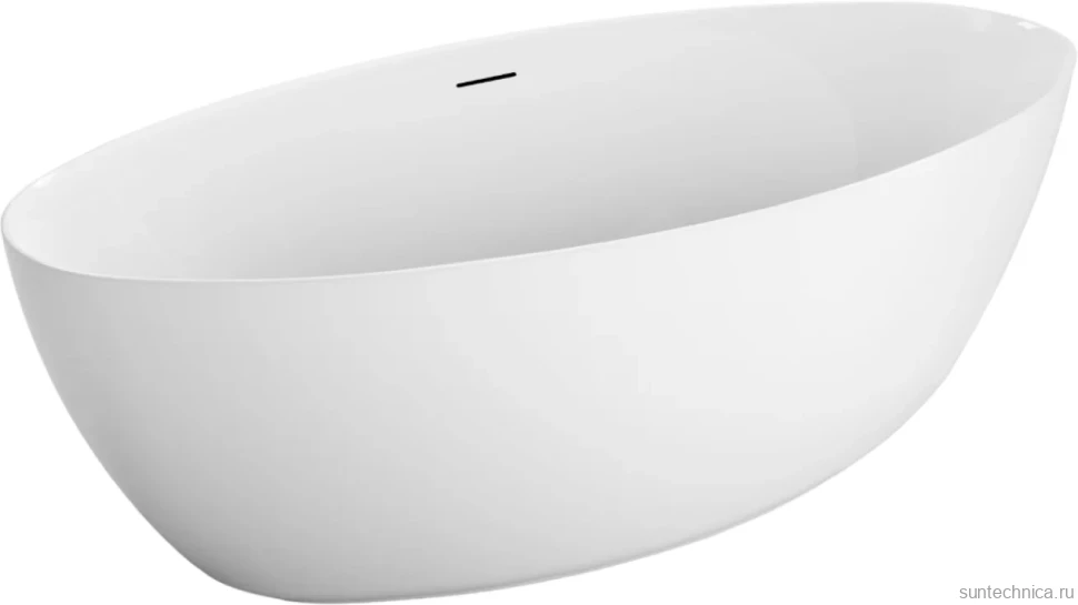 Акриловая ванна BelBagno BB707-1860-880 185x90 см, отдельностоящая, белая, овальная, на ножках, со сливом-переливом, с донным клапаном