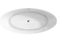 Акриловая ванна BelBagno BB707-1860-880 185x90 см, отдельностоящая, белая, овальная, на ножках, со сливом-переливом, с донным клапаном