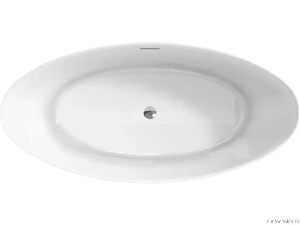 Акриловая ванна BelBagno BB707-1860-880 185x90 см, отдельностоящая, белая, овальная, на ножках, со сливом-переливом, с донным клапаном