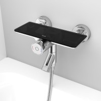 Душевой комплект Смеситель IDDIS Shelfy SHESBBTi02WA хром + Стойка Swipe SWI3F97i76