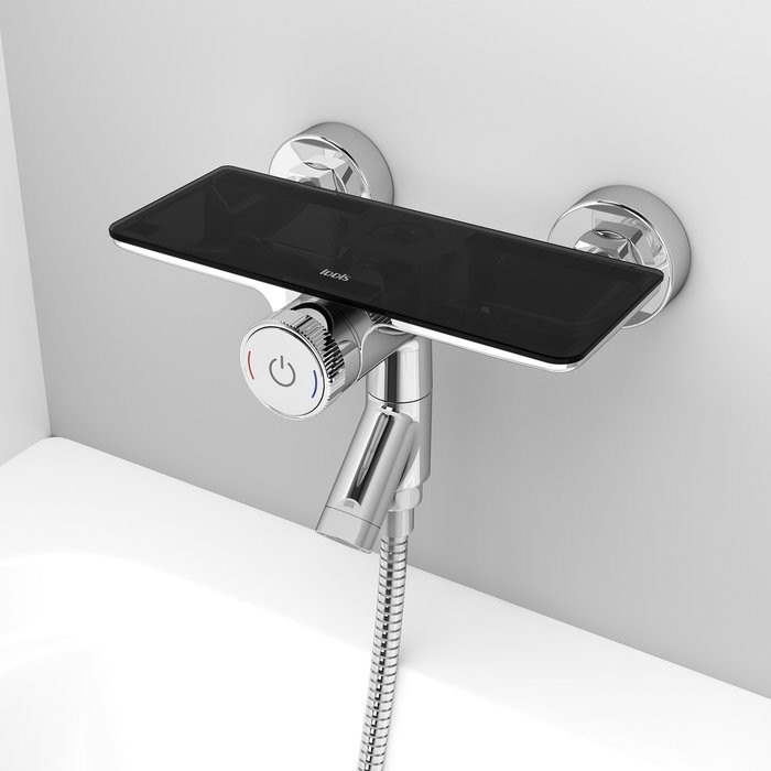 Душевой комплект Смеситель IDDIS Shelfy SHESBBTi02WA хром + Стойка Swipe SWI3F97i76