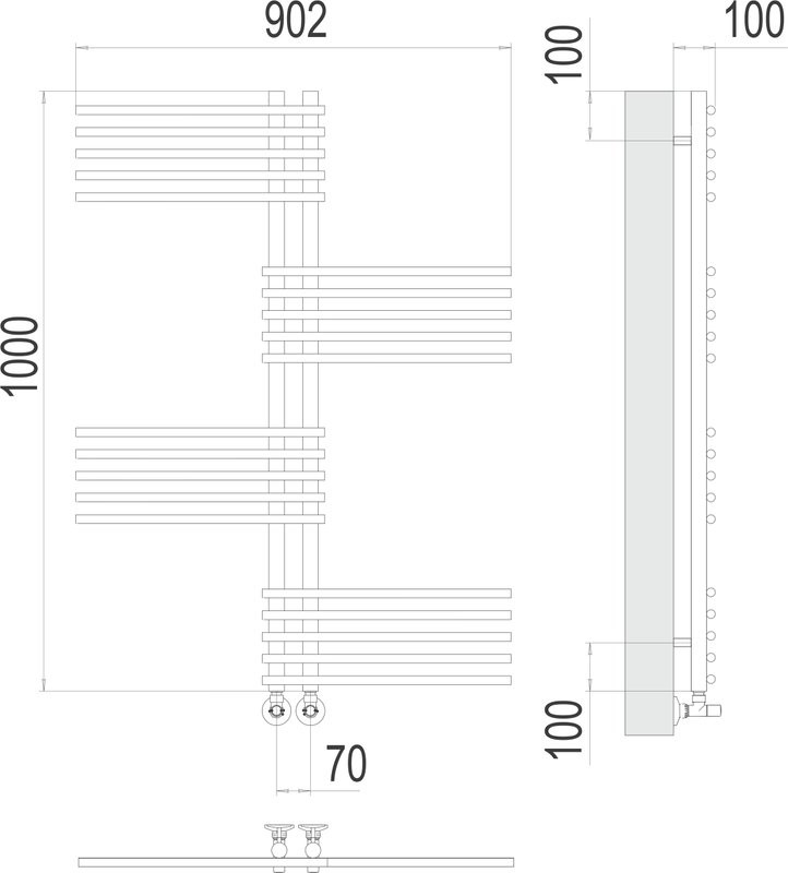 Полотенцесушитель водяной Terminus Европа П20 0 70х100