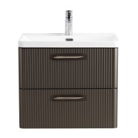 Тумба с раковиной BelBagno Due 50 подвесная, 2 ящика, оружейная сталь