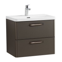 Тумба с раковиной BelBagno Due 50 подвесная, 2 ящика, оружейная сталь