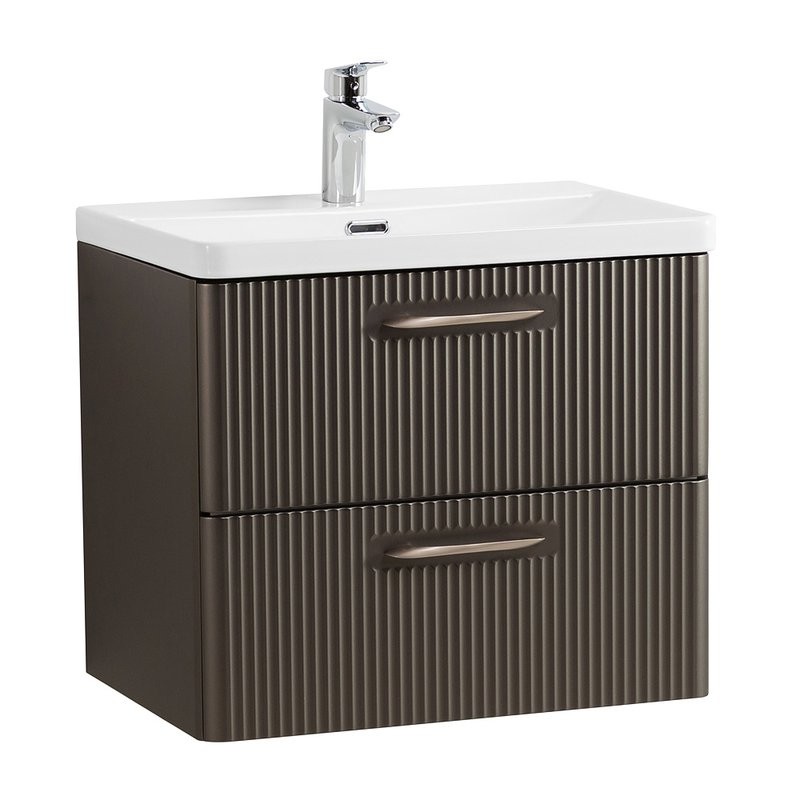 Тумба с раковиной BelBagno Due 50 подвесная, 2 ящика, оружейная сталь