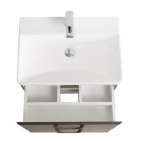 Тумба с раковиной BelBagno Due 50 подвесная, 2 ящика, оружейная сталь