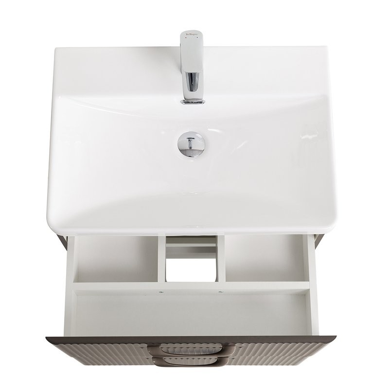 Тумба с раковиной BelBagno Due 50 подвесная, 2 ящика, оружейная сталь