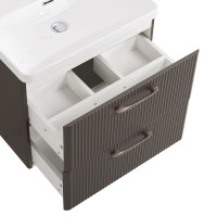 Тумба с раковиной BelBagno Due 50 подвесная, 2 ящика, оружейная сталь