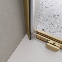 Душевая дверь в нишу BelBagno Luce BF-1-120-C-ORO профиль золото, стекло прозрачное