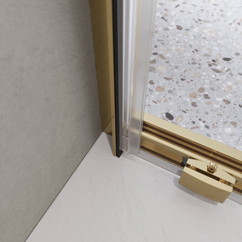Душевая дверь в нишу BelBagno Luce BF-1-120-C-ORO профиль золото, стекло прозрачное