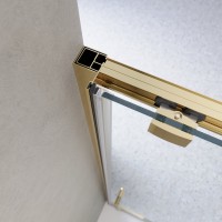 Душевая дверь в нишу BelBagno Luce BF-1-120-C-ORO профиль золото, стекло прозрачное