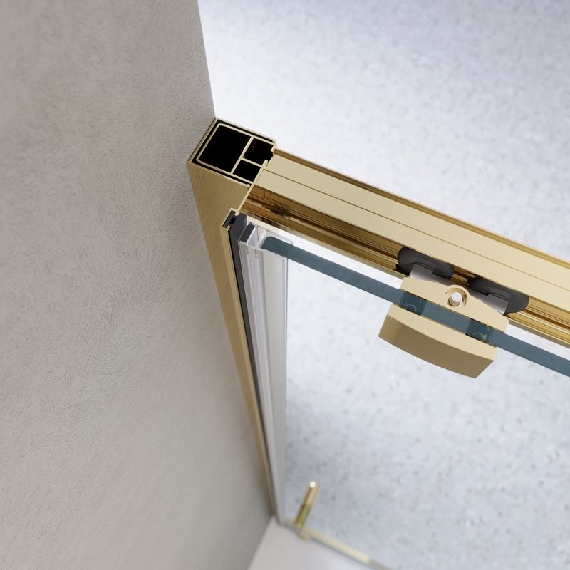 Душевая дверь в нишу BelBagno Luce BF-1-120-C-ORO профиль золото, стекло прозрачное