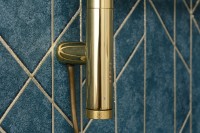 Полотенцесушитель электрический Сунержа Богема 3.1 020-6006-6040 70x45 см, подключение слева, шампань, лесенка, с полкой