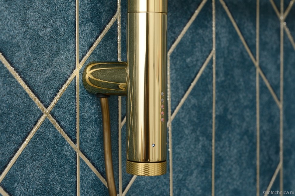 Полотенцесушитель электрический Сунержа Богема 3.1 020-6006-6040 70x45 см, подключение слева, шампань, лесенка, с полкой