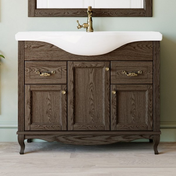 Тумба с раковиной ValenHouse Эллина 105 кальяри, фурнитура бронза