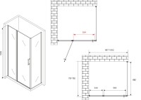 Душевой уголок Abber Sonnenstrand AG04100BS-S75B 75x100, профиль черный, стекло прозрачное