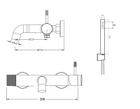 Смеситель для ванны с душем Boheme Uno 463-CB copper brushed