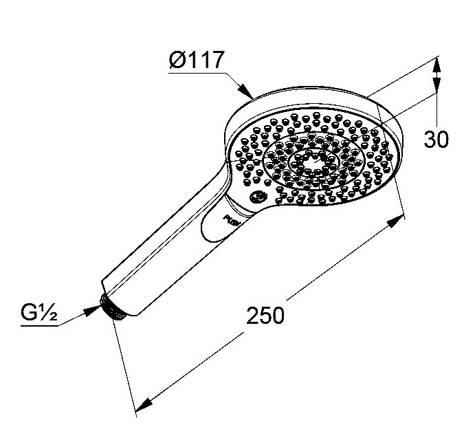 Душевая лейка Kludi DIVE X 69830N2-00 оружейная сталь