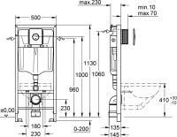 Система инсталляции для унитазов Grohe Rapid SL 38813001 4 в 1 с кнопкой смыва