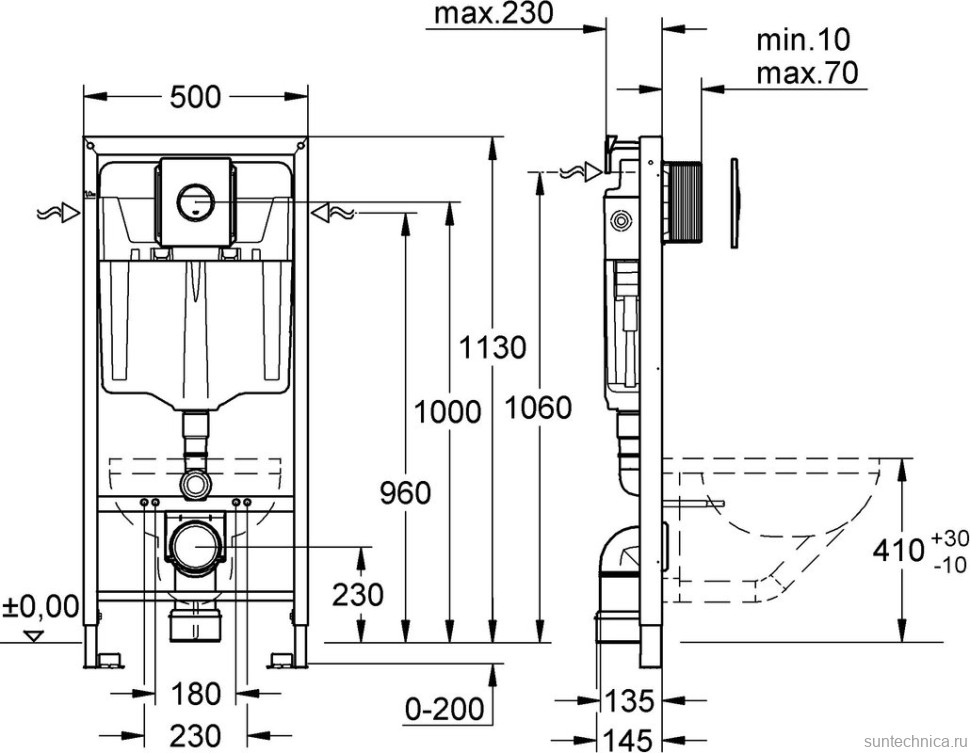 Система инсталляции для унитазов Grohe Rapid SL 38813001 4 в 1 с кнопкой смыва
